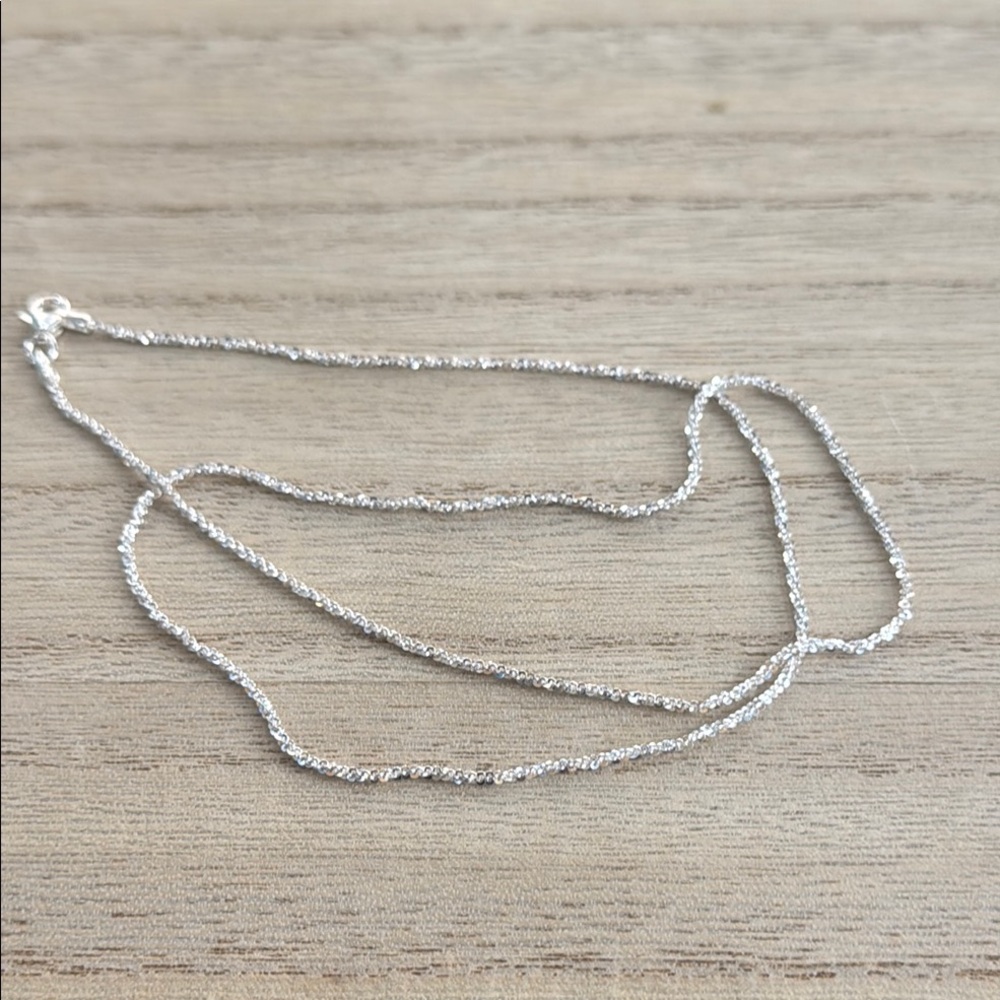 20” Italian Twisted Rock .925 Silver Necklace - Picture 2 of 3